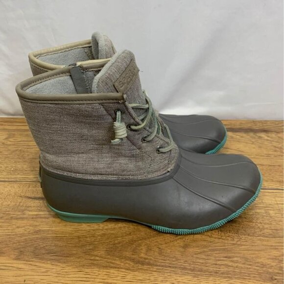 ☑️sperry woman’s winter duck boot. Waterproof and warm. Side zipper. Gray … - Picture 2 of 10